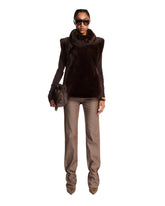 Brown Faux Fur Gilet - Women's vests | PLP | Antonia
