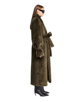 Green Madison Faux Fur Trench Coat | PDP | Antonia