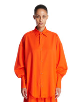 Orange Wool Relaxed Shirt | PDP | Antonia