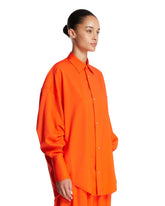 Orange Wool Relaxed Shirt | PDP | Antonia