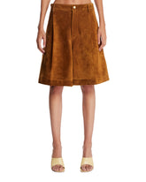 Brown Suede Bermuda Shorts | PDP | Antonia