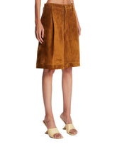 Brown Suede Bermuda Shorts | PDP | Antonia