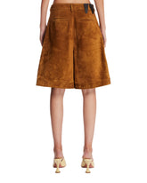 Brown Suede Bermuda Shorts | PDP | Antonia