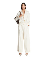 White Cotton Trousers | PDP | Antonia