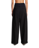 Black Wendy Elastic Waist Trousers | PDP | Antonia