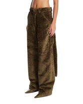 Green Lisa Faux Fur Trousers | PDP | Antonia