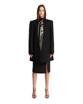 Black Embellished Wool Coat | PDP | Antonia
