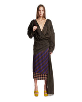 Brown Striped Draped Blouse | PDP | Antonia