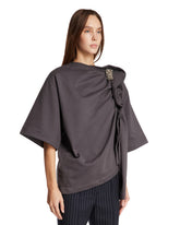 Gray Draped T-Shirt | PDP | Antonia