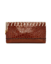 Brown Leather Clutch with Embellishments | PDP | Antonia