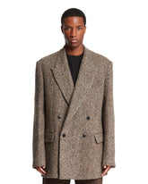 Beige Wool Double-Breasted Blazer | PDP | Antonia