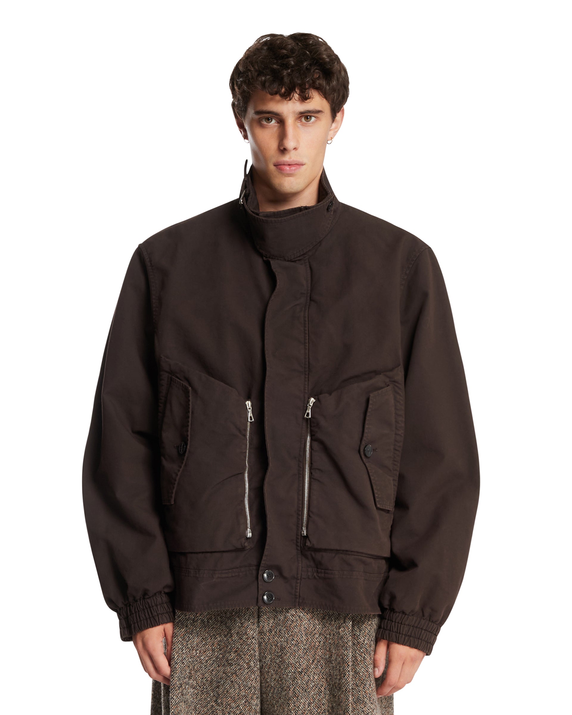 Brown Overdyed Shell Jacket | DRIES VAN NOTEN - Antonia