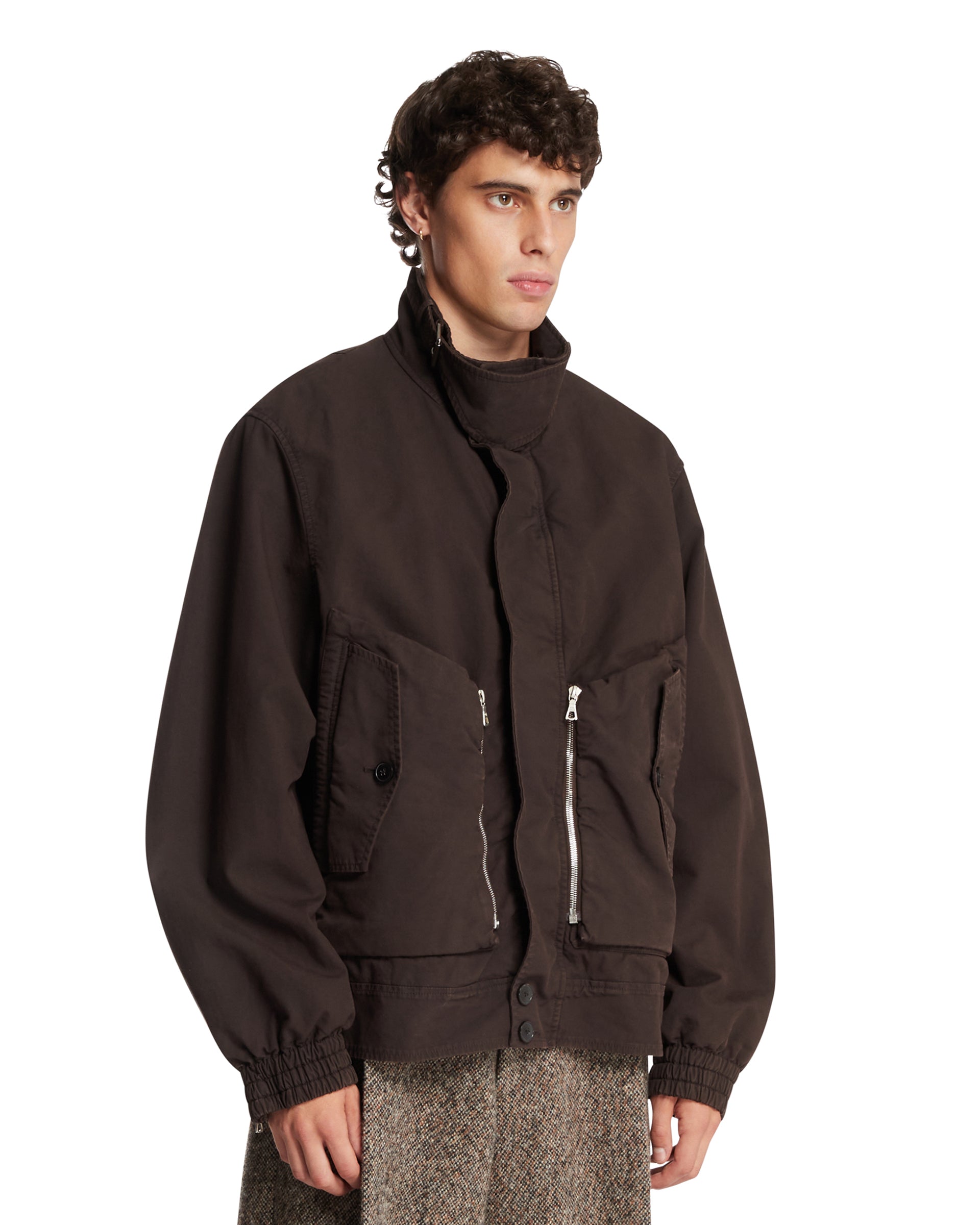 Brown Overdyed Shell Jacket | DRIES VAN NOTEN - Antonia