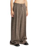 Brown Wide-Leg Wool Trousers | PDP | Antonia