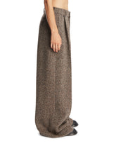 Brown Wide-Leg Wool Trousers | PDP | Antonia