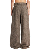 Brown Wide-Leg Wool Trousers | PDP | Antonia