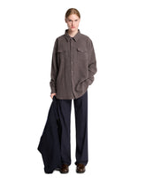 Gray Wide-Leg Wool Trousers | PDP | Antonia