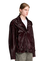 Purple Leather Biker Jacket | PDP | Antonia