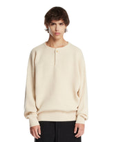 Beige Wool Henley Sweater | PDP | Antonia