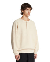 Beige Wool Henley Sweater | PDP | Antonia