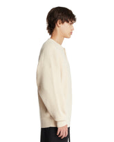 Beige Wool Henley Sweater | PDP | Antonia