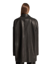 Black Oversized Leather Jacket | PDP | Antonia