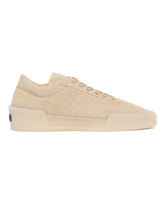 Beige Suede Aerobic Sneakers | PDP | Antonia