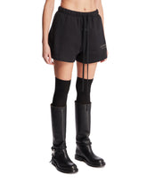 Black Cotton Logo Shorts | PDP | Antonia