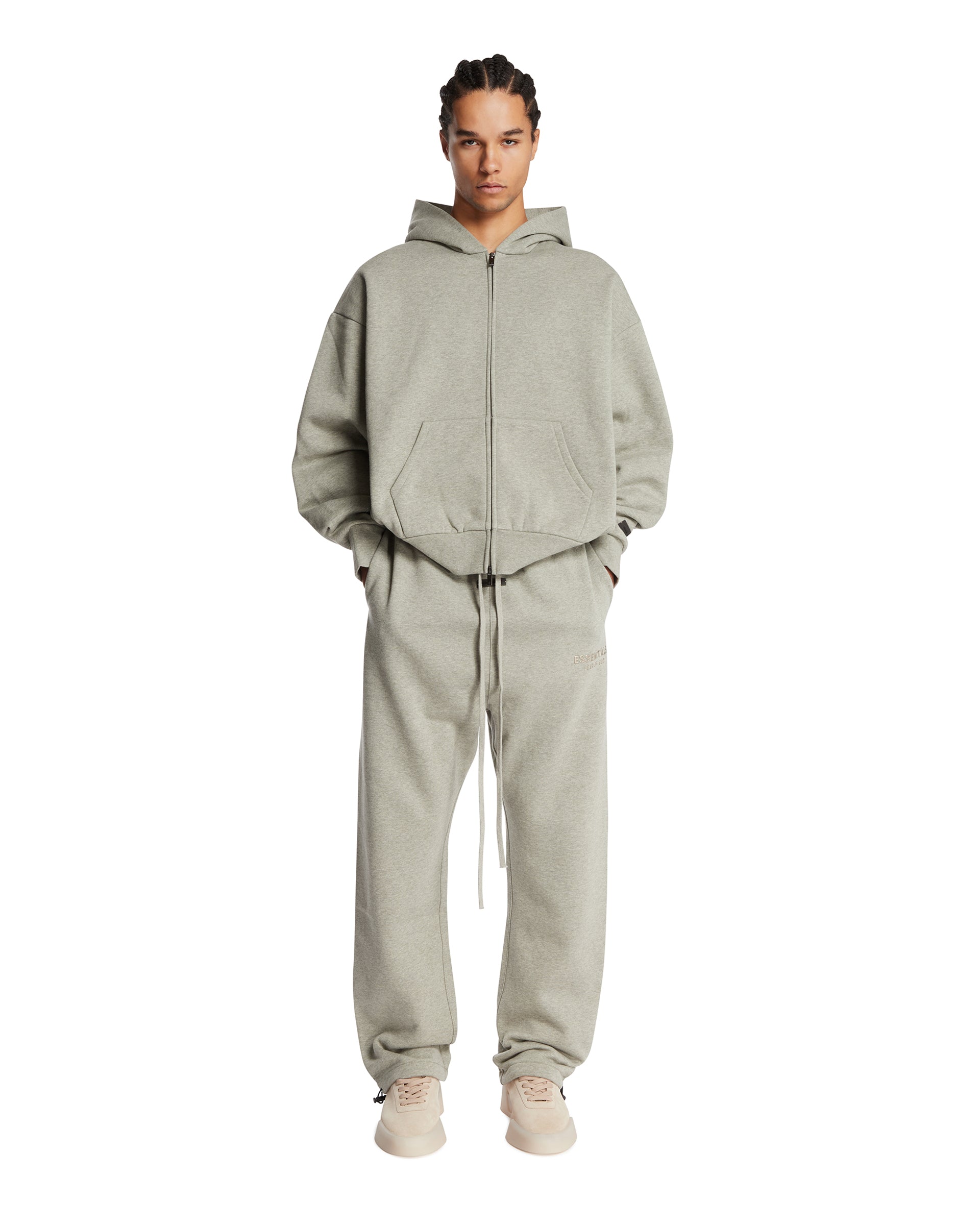 Classic Gray Zip Hoodie | FEAR OF GOD ESSENTIALS - Antonia