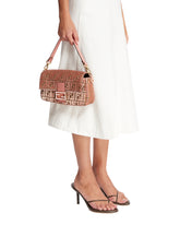 Pink FF Jacquard Velvet Baguette Bag | PDP | Antonia