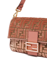 Pink FF Jacquard Velvet Baguette Bag | PDP | Antonia
