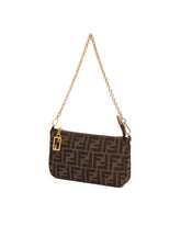 Brown FF Jacquard Baguette Pouch | PDP | Antonia