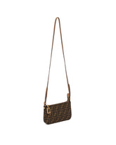 Brown FF Jacquard Baguette Pouch | PDP | Antonia