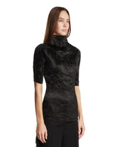 Black Pleated Dahlia Top | PDP | Antonia