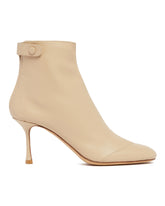Beige R1B830 Leather Ankle Boots | PDP | Antonia