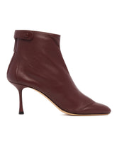 Burgundy R1B830 Leather Ankle Boots | PDP | Antonia