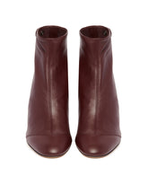 Burgundy R1B830 Leather Ankle Boots | PDP | Antonia