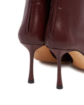 Burgundy R1B830 Leather Ankle Boots | PDP | Antonia