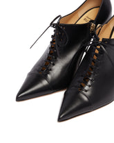 Black Leather Lace-Up Pumps | PDP | Antonia