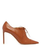 Brown Leather Stiletto Lace-Up Shoes | PDP | Antonia