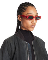 Maison Margiela x Gentle Monster MM206 Leather LR1 Red Sunglasses | PDP | Antonia