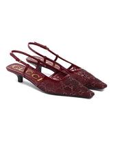 Red Slingback Pumps with GG Crystals | PDP | Antonia