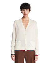 White Extra Fine Silk and Cashmere Cardigan | PDP | Antonia