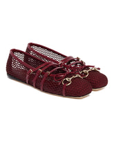 Red Mesh Ballet Flats with Horsebit | PDP | Antonia