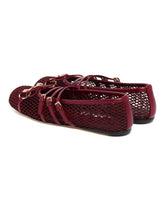 Red Mesh Ballet Flats with Horsebit | PDP | Antonia