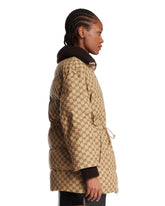 Beige GG Fabric Puffer Jacket | PDP | Antonia