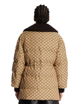 Beige GG Fabric Puffer Jacket | PDP | Antonia