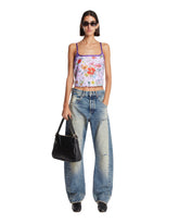 Purple Printed Silk Top | PDP | Antonia