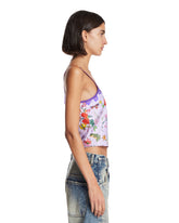 Purple Printed Silk Top | PDP | Antonia