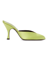 Green Sitting Pretty Satin Mules | PDP | Antonia